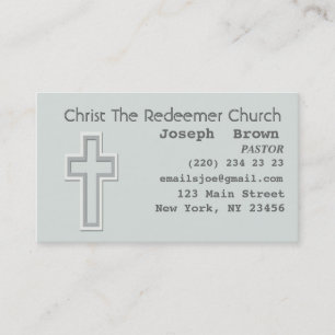 Aqua Graphic Christian Cross Religion Missionary Business Card