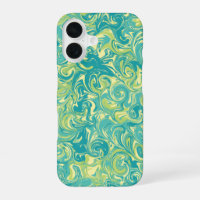 Aqua, Green, and Yellow Marble Swirl