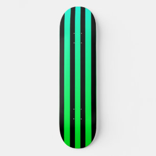 Aqua Green & Black Stripe Skateboard Deck