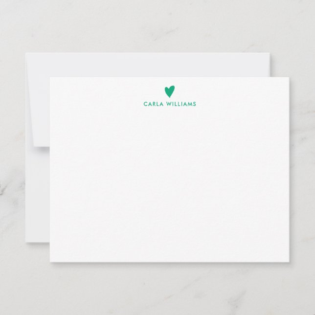 AQUA GREEN Doodle Heart Formal Classic Family  Card (Front)