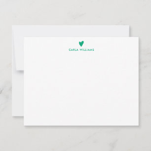 AQUA GREEN Doodle Heart Formal Classic Family Card