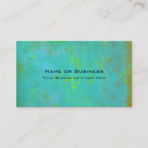 Aqua Green, Lime and Brown Ochre Abstract Business Card