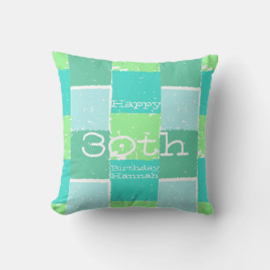 Aqua Green Mint personalized 30th birthday Pillow