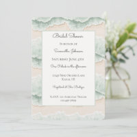 Aqua Green Ocean Waves Sand Beach Bridal Shower