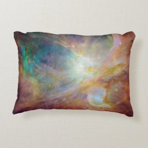 Aqua Green Orion Nebula Decorative Cushion