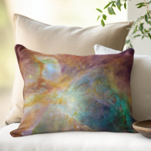 Aqua Green Orion Nebula Decorative Cushion