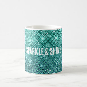 Aqua Green Sparkle Coffee Mug