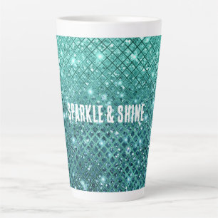 Aqua Green Sparkle Latte Mug