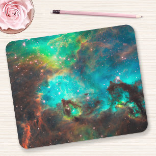 Aqua Green Star Cluster Celestial Mouse Mat