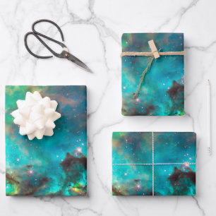 Aqua Green Star Cluster NGC 2074 LMC Wrapping Paper Sheet