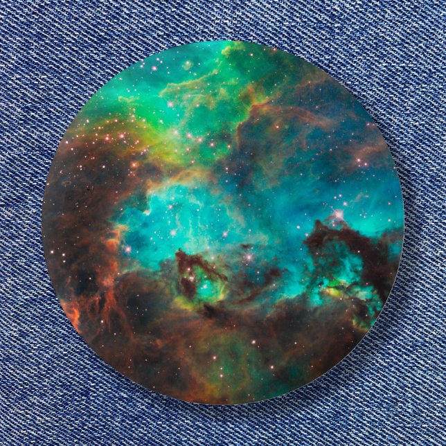 Aqua Green Star Cluster Space Photo 6 Cm Round Badge (Aqua Green Star Cluster Space Photo Pinback Button)