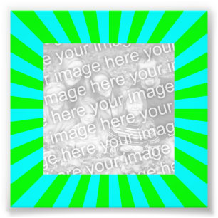 Aqua Green Starburst Frame Photo Print