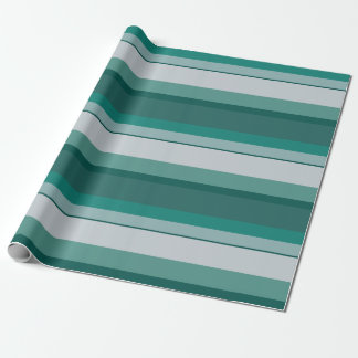 Aqua green stripe wrapping paper