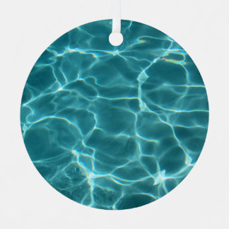 Aqua Green Swimming Pool Photo Metal Tree Decoration