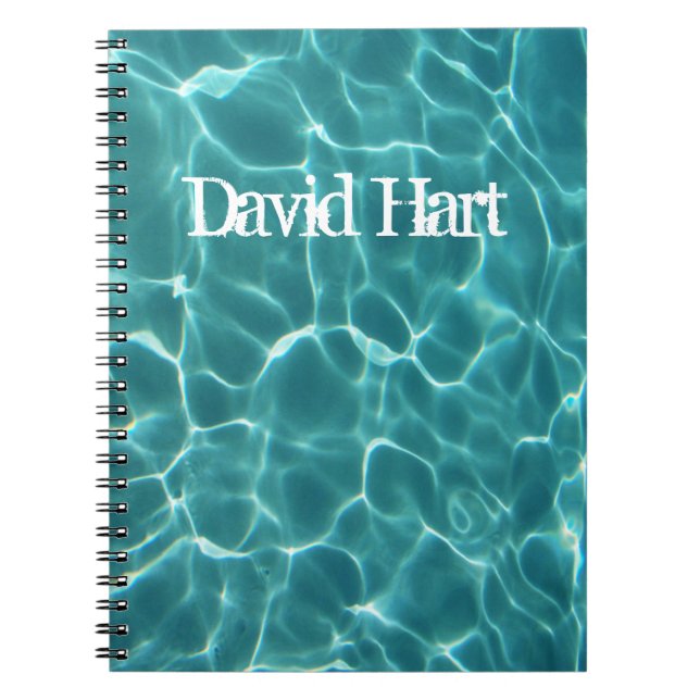 Aqua Green Swimming Pool Photo Notebook (Front)
