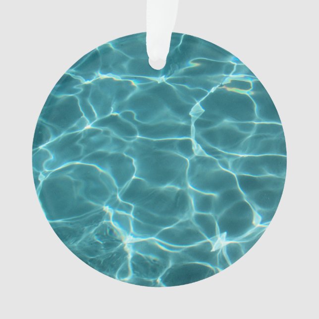 Aqua Green Swimming Pool Photo Ornament (Front)