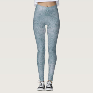 Aqua Grunge Pattern Leggings