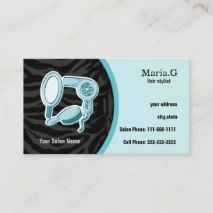 Aqua Hair Salon cards with appointment on back