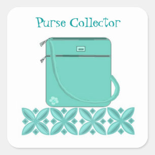 Aqua Handbag with Cute Saying Square Sticker