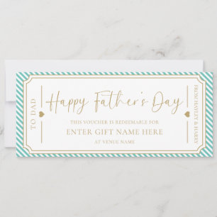 Aqua Happy Father's Day Gift Voucher Card