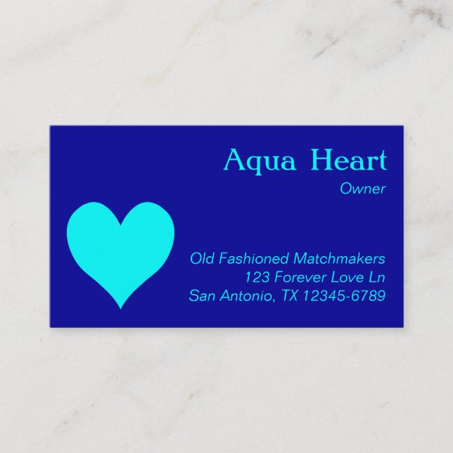 Aqua Heart Business Card (Front)