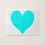 Aqua Heart Jigsaw Puzzle<br><div class="desc">Simple aqua heart shape.</div>