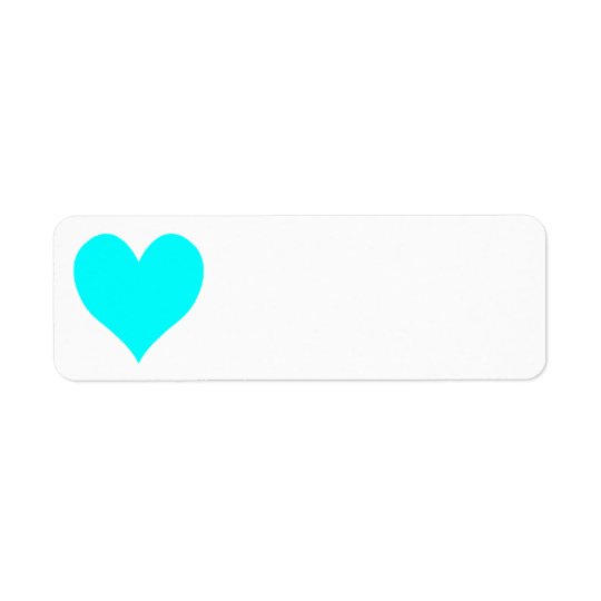 Aqua Heart Return Address Label