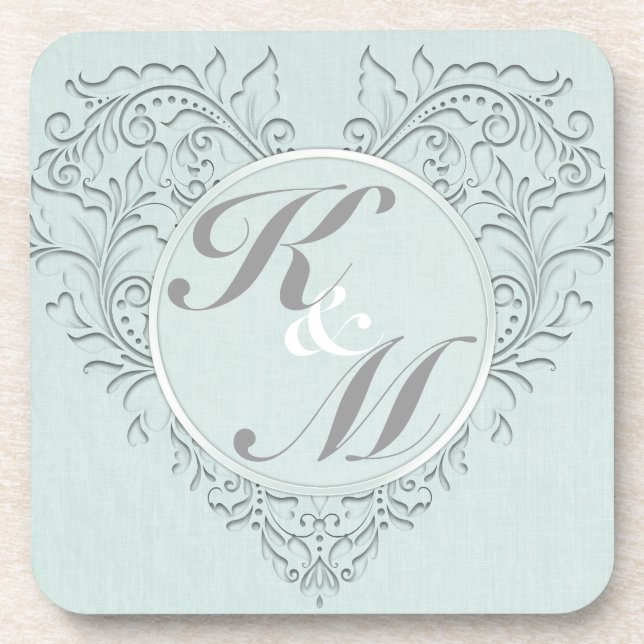 Aqua HeartyChic Coaster (Front)