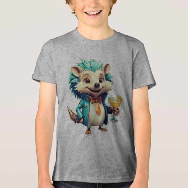 Aqua Hedgehog Tri-Blend Shirt (Front)