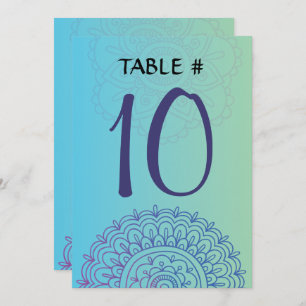 AQUA HEMSA Bat Mitzvah Table Seating Card