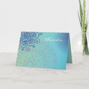Aqua HEMSA HAND of GOD Bat Mitzvah Thank You Card