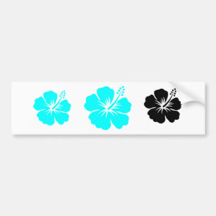 Aqua hibiscus flower design bumper sticker