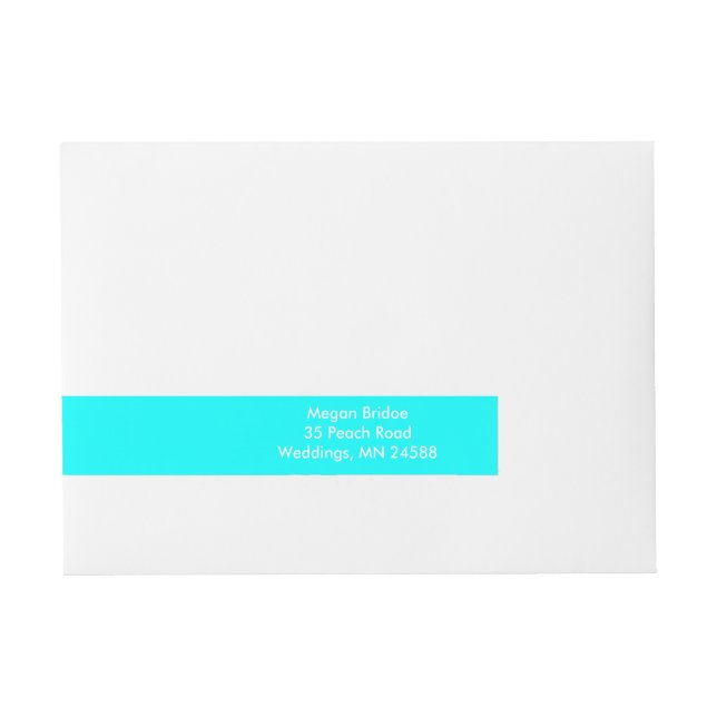 Aqua High Quality Colour Design Wraparound Address Label (Front)