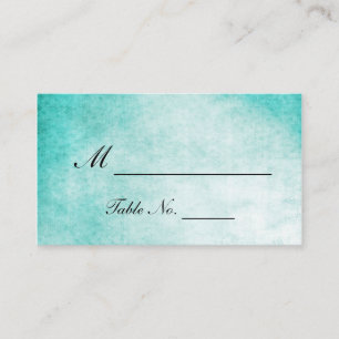 Aqua Hummingbird Watercolor Wedding Place Cards