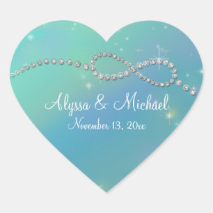Aqua Infinity Symbol Sign Infinite Love Twinkling Heart Sticker