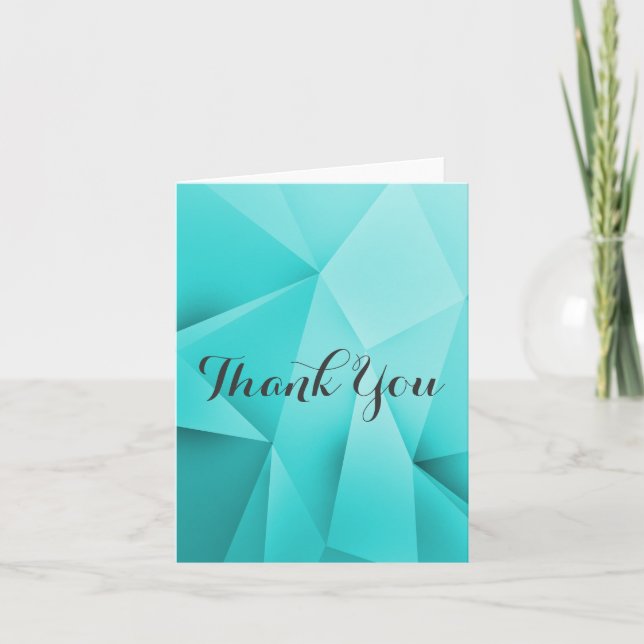 Aqua Jewel Tones Thank You Card (Front)