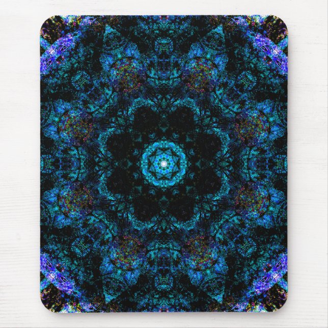 Aqua Kaleidoscope Effect,  Mouse Mat (Front)
