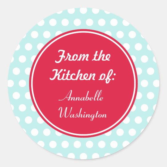 Aqua Kitchen Baking Gift Tags Stickers