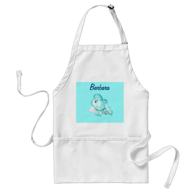 Aqua Kitchen Poodle Retro Apron Personalised (Front)
