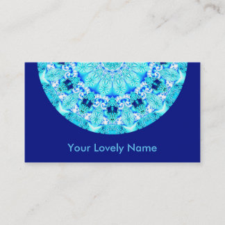Aqua Lace, Delicate, Abstract Mandala Business Card