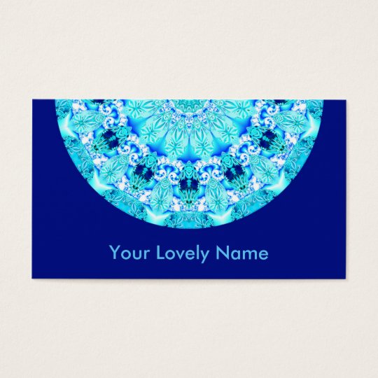 Aqua Lace, Delicate, Abstract Mandala Business Card