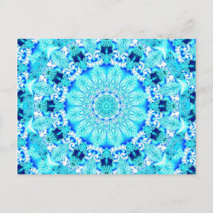 Aqua Lace, Delicate, Abstract Mandala Postcard