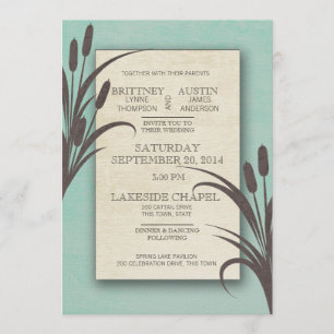 Aqua Lake Wedding Invitation