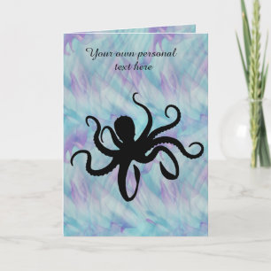 Aqua Lavender Octopus Any Occasion Greeting Card