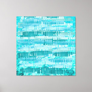 Aqua Layered Ocean Abstract – Modern Turquoise Canvas Print