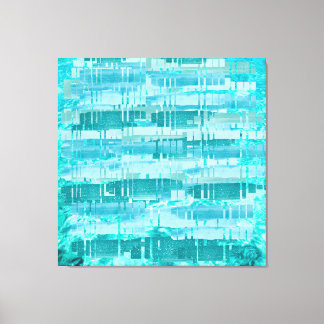 Aqua Layered Ocean Abstract – Modern Turquoise Canvas Print
