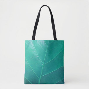 Aqua Leaf Tote Bag