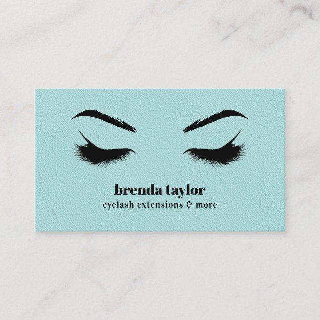 AQUA LEATHER chic Eyelash Browbar professional Business Card (Front)