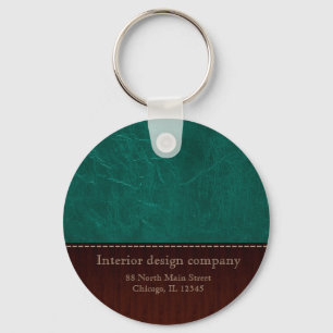 Aqua leather look key ring
