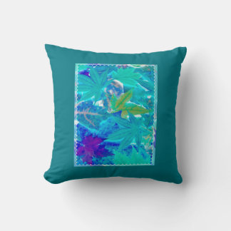 Aqua Leaves Pillow